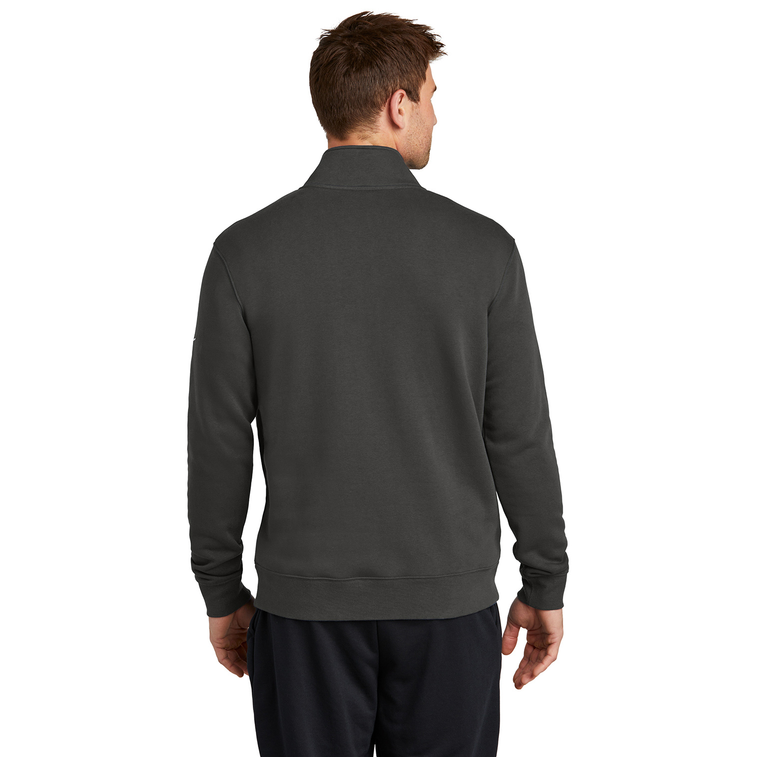 Nike NKDX6718 Club Fleece Sleeve Swoosh 1/2-Zip - Anthracite | Full Source