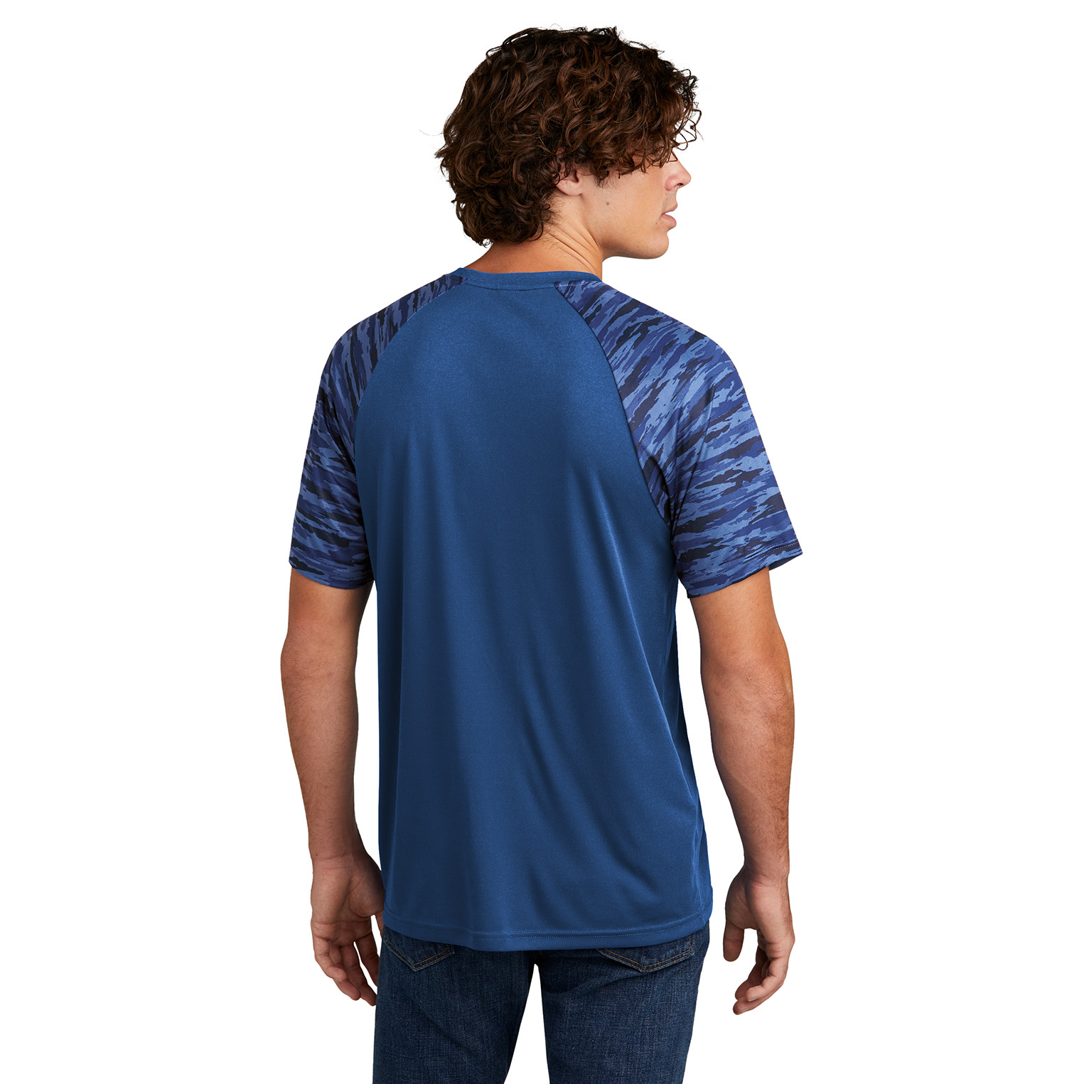 Sport-Tek ST376 Drift Camo Colorblock Tee - True Royal Sport-Tek ST376 Drift Camo Colorblock Tee - True Royal