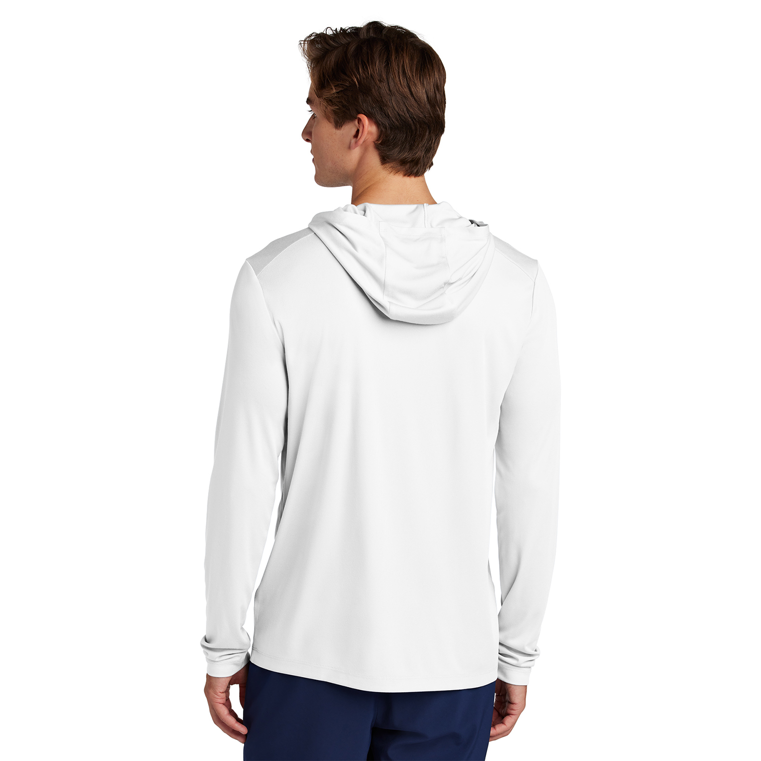 Sport-Tek ST420LSH Posi-UV Pro Long Sleeve Hoodie - White | Full