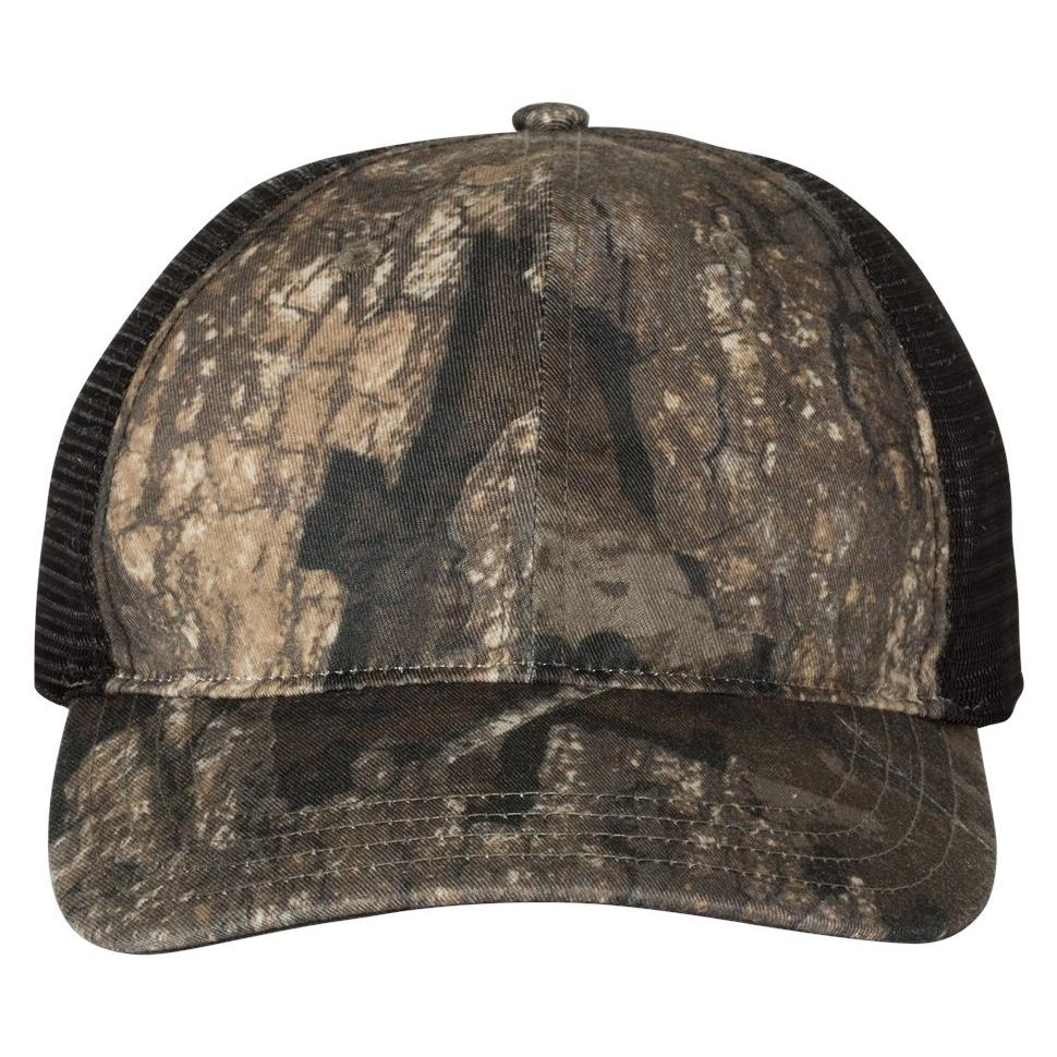 Richardson 111P Washed Printed Trucker Hat - Realtree Timber/Black ...