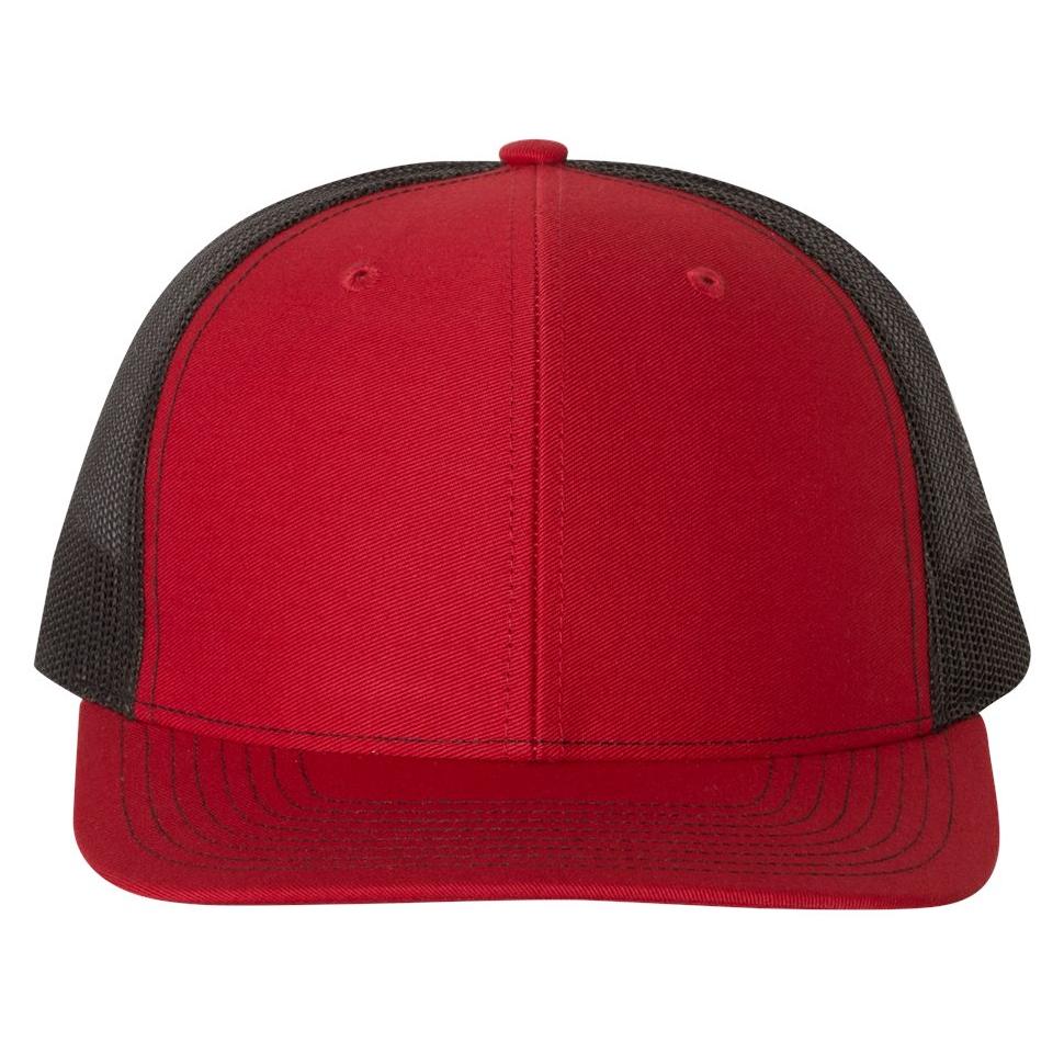 Richardson 112 Snapback Trucker Cap - Red/Black | Full Source