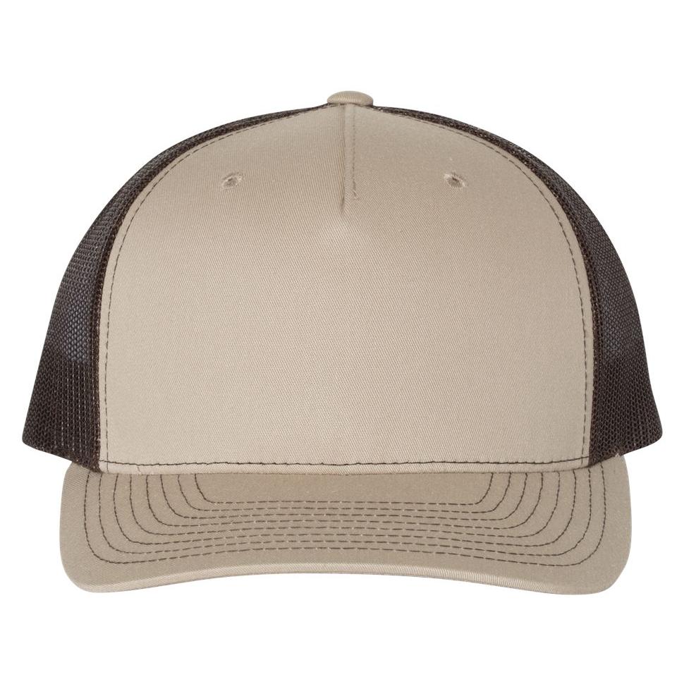 Richardson 112FP Snapback Trucker Cap Khaki/Coffee Full Source