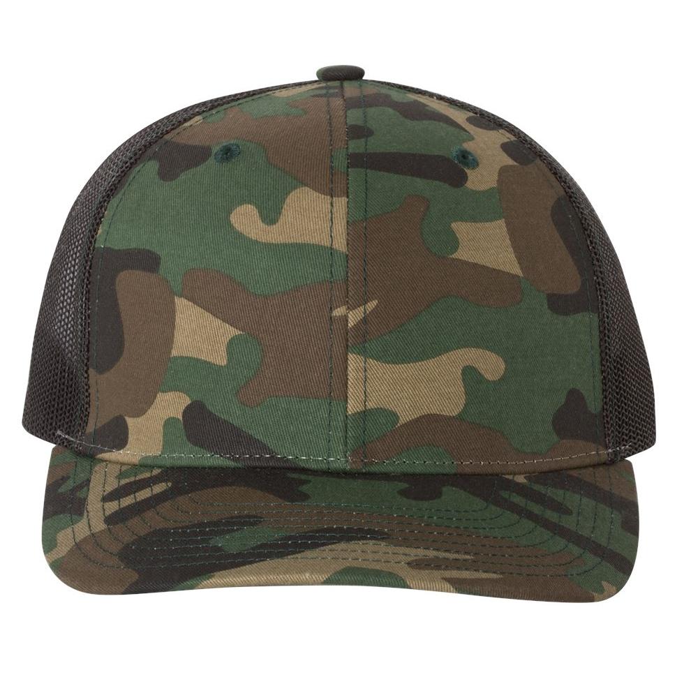 112p Richardson 112P Patterned Snapback Trucker Cap - Army Camo/Black | Full ...