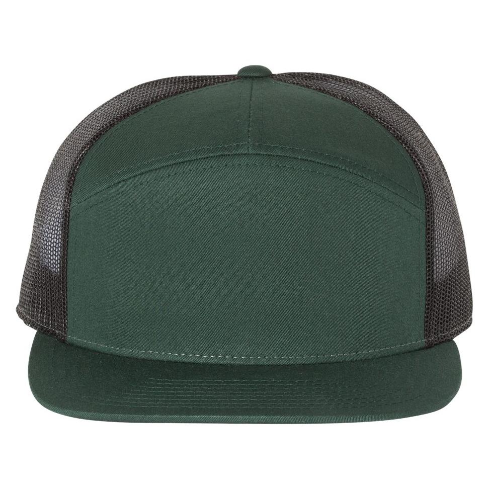 Richardson 168 Seven-Panel Trucker Cap - Dark Green/Black | Full Source