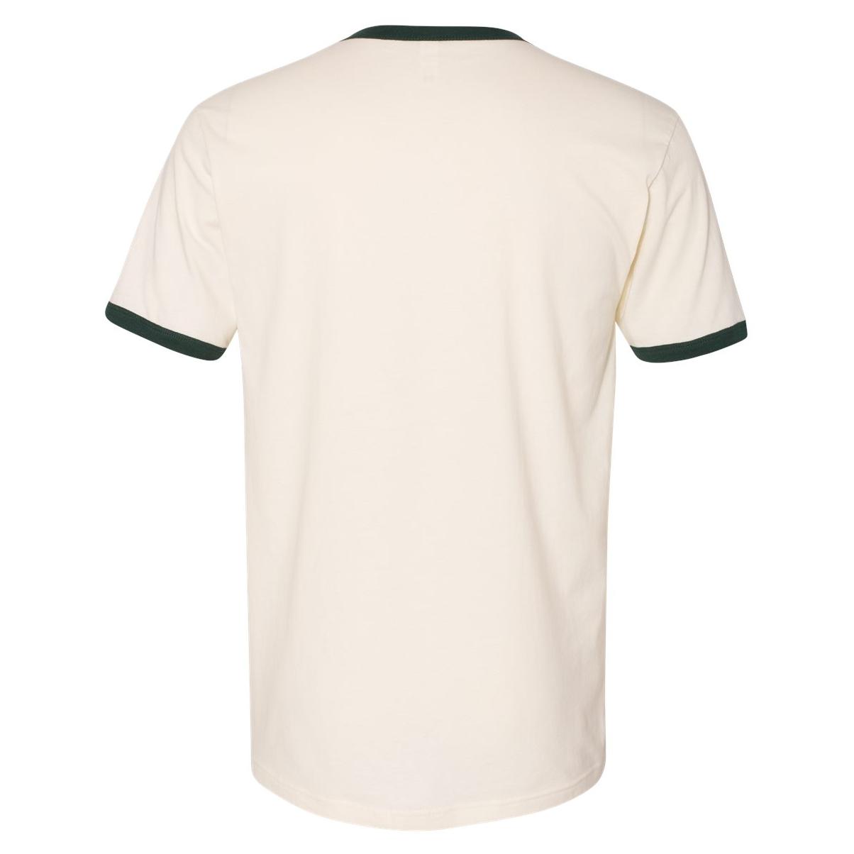 Next Level 3604 Unisex Fine Jersey Ringer - Natural/Forest Green