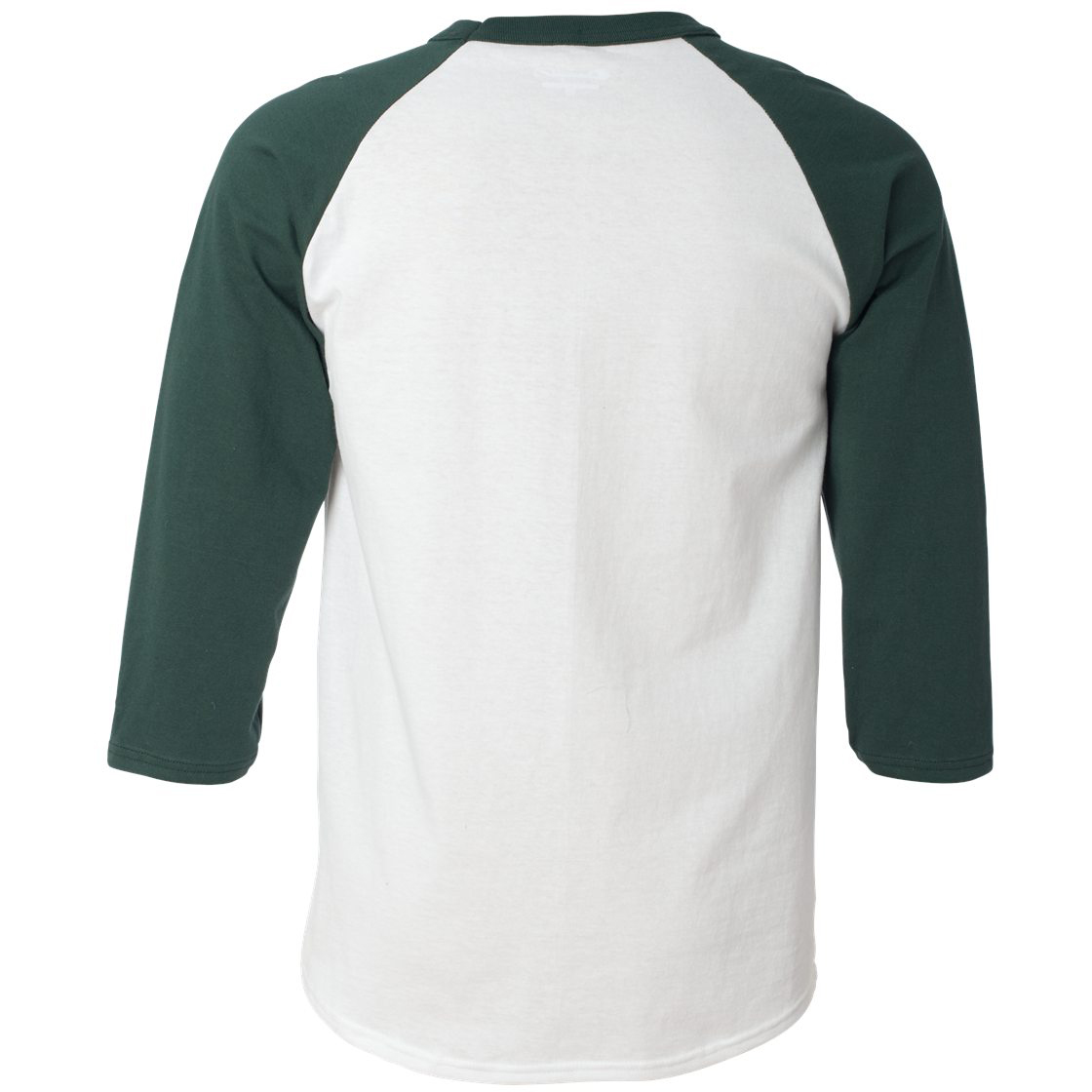 Champion T137 Raglan Baseball T-Shirt - White/Dark Green