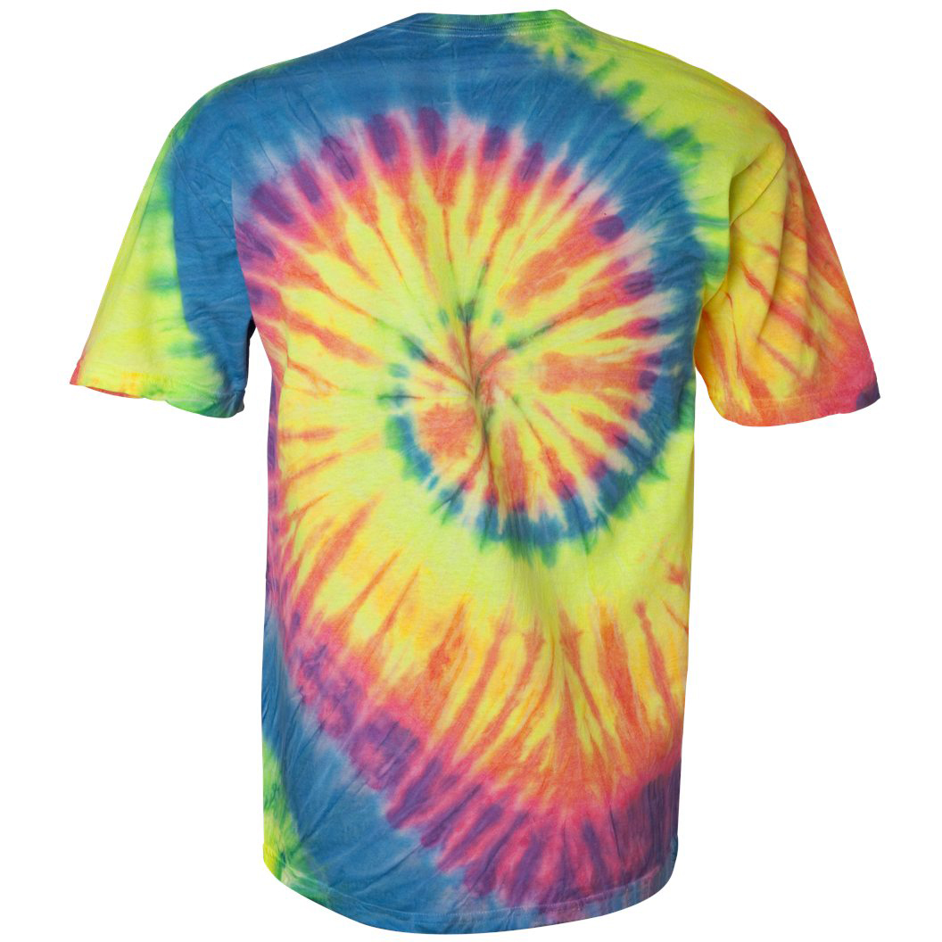 Dyenomite 200MS Multi-Color Spiral Short Sleeve T-Shirt - Fluorescent  Rainbow Swirl