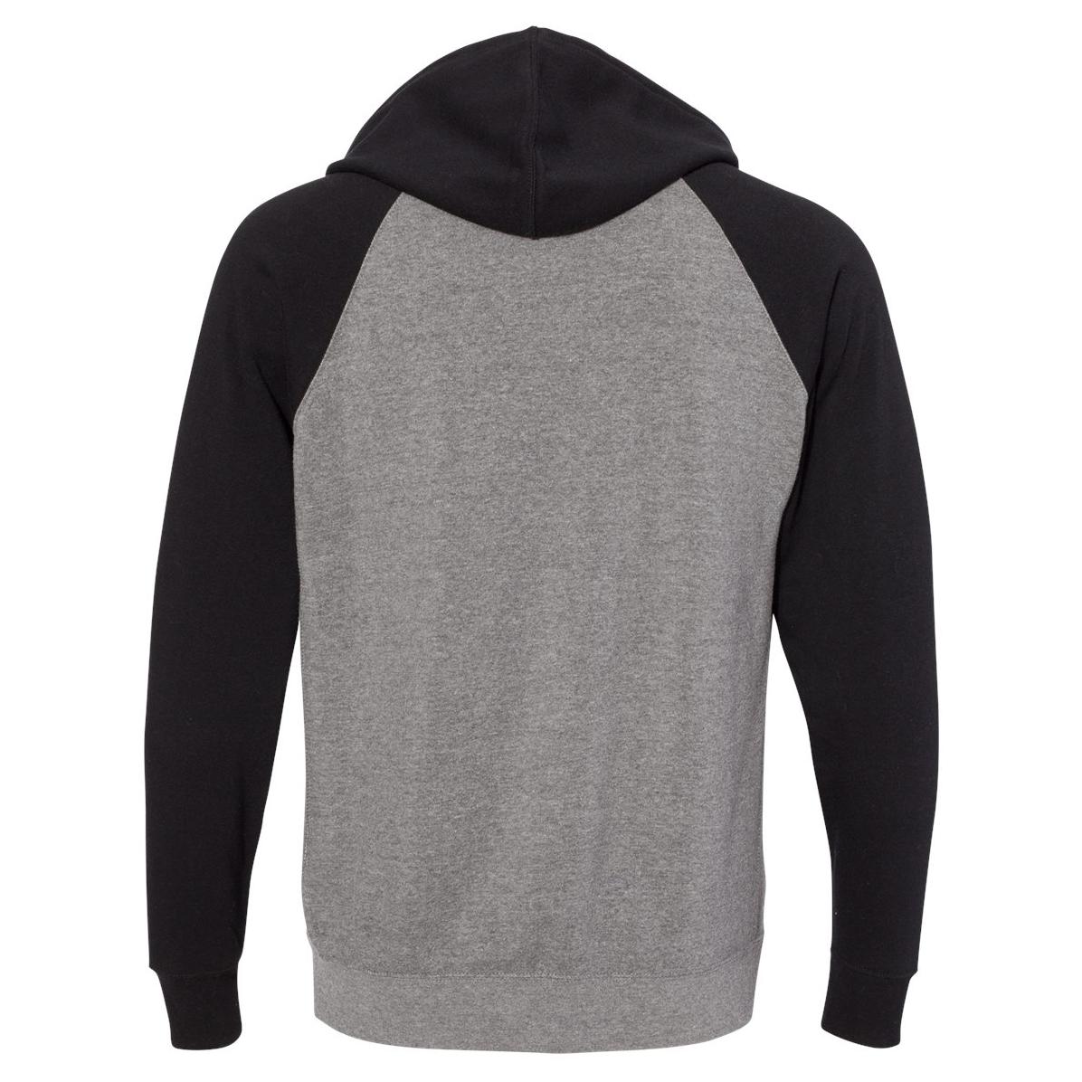 Independent Trading Co. PRM33SBP Unisex Special Blend Raglan Hooded Sweatshirt Nickel Heather Black Full Source