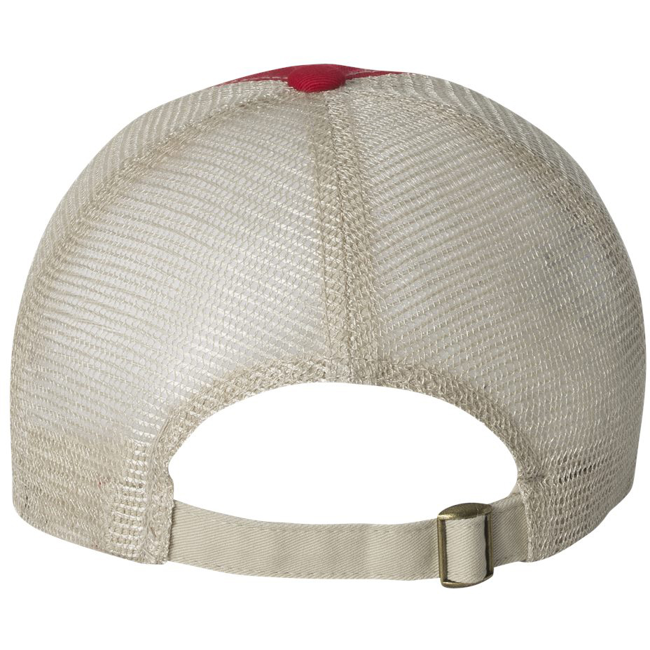 Sportsman 3100 Contrast Stitch Mesh-Back Cap - Red/Stone