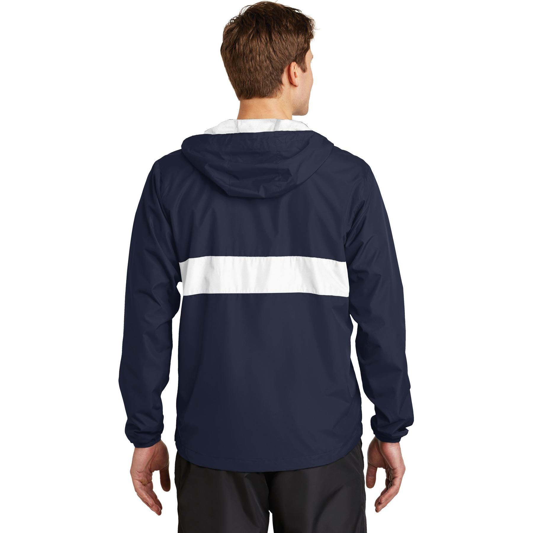 SportTek JST65 Zipped Pocket Anorak True Navy/White Full Source
