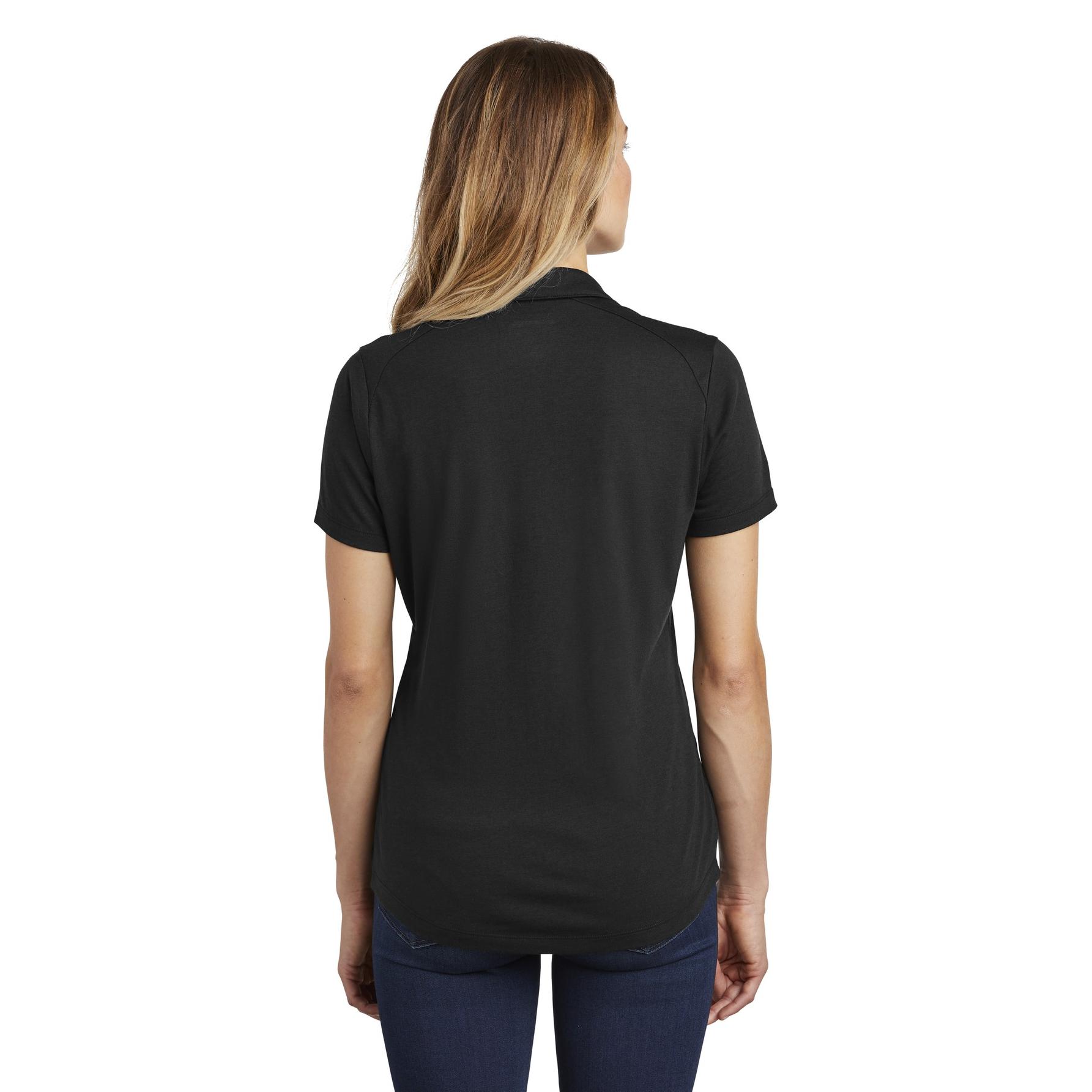 Sport-Tek LST405 Ladies PosiCharge Tri-Blend Wicking Polo - Black Triad ...