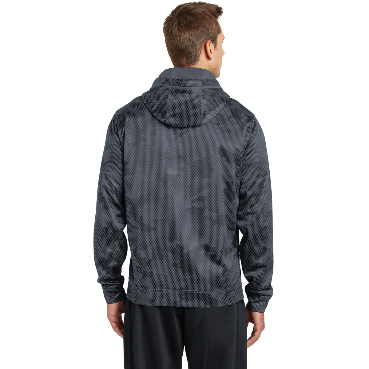 - Sport-Wick Pullover CamoHex Smoke Dark Fleece Grey | Source Full Hooded ST240 Sport-Tek