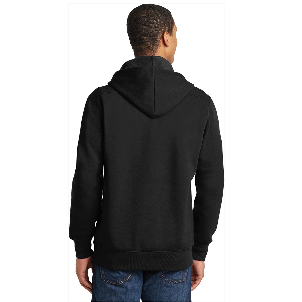Sport-Tek ST271 Lace Up Pullover Hooded Sweatshirt - Black | Full