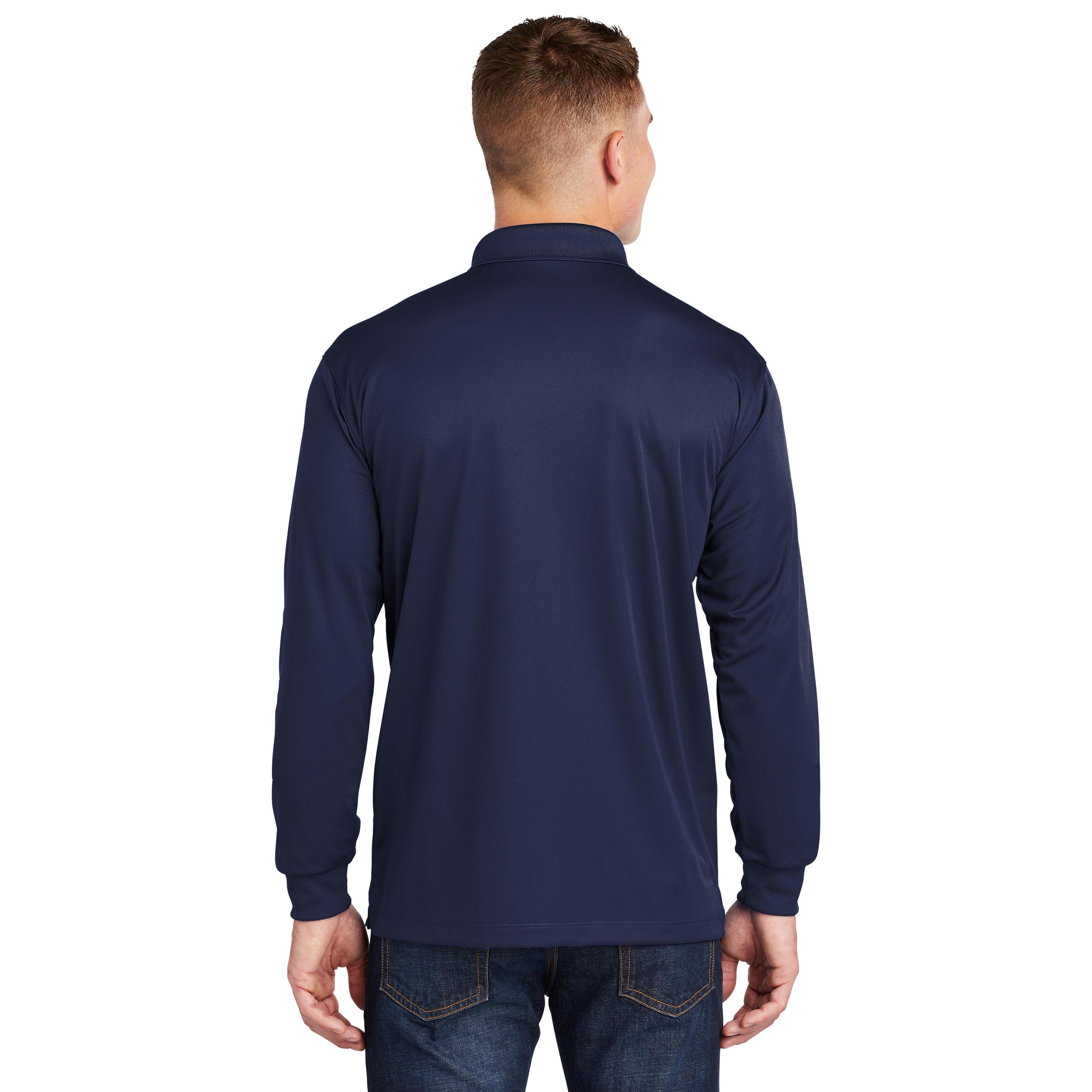 Sport-Tek ST657 Long Sleeve Micropique Sport-Wick Polo - True Navy ...