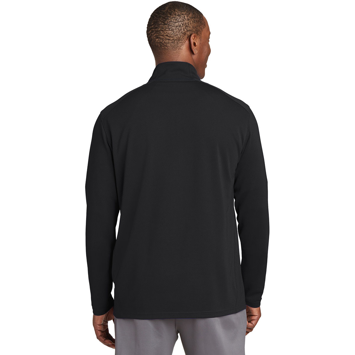 Sport-Tek ST860 Sport-Wick Textured 1/4-Zip Pullover - Black | Full Source