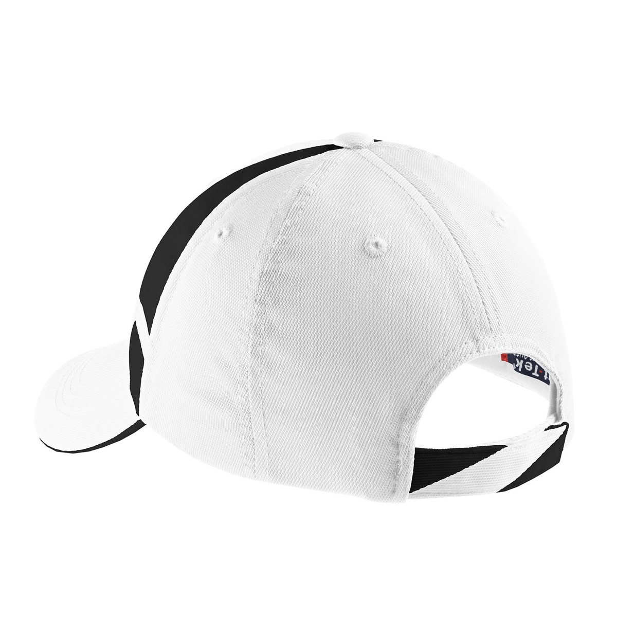 Sport-Tek STC12 Dry Zone Mesh Inset Cap - White/Black