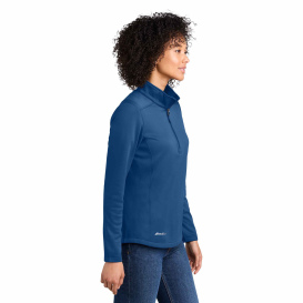 Eddie Bauer EB2370 Ladies Smooth Mid Layer Fleece 1/2-Zip - Cobalt Blue