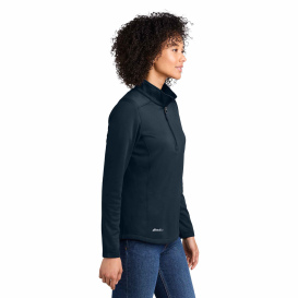 Eddie Bauer EB2370 Ladies Smooth Mid Layer Fleece 1/2-Zip - River Blue Navy