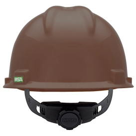 MSA 495854 V-Gard Cap Style Hard Hat - Fas-Trac III Suspension - Brown