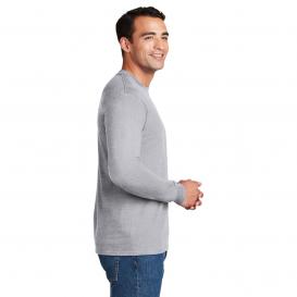 Hanes 5186 Beefy-T Cotton Long Sleeve T-Shirt - Light Steel | Full Source