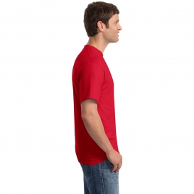Hanes 5190 Beefy-T Cotton T-Shirt with Pocket - Deep Red