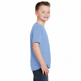 Hanes 5370 Youth EcoSmart 50/50 Cotton/Polyester T-Shirt - Light Blue
