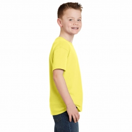 Hanes 5370 Youth EcoSmart 50/50 Cotton/Polyester T-Shirt - Yellow
