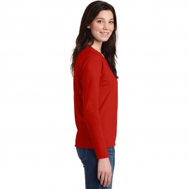 Gildan 5400L Ladies Heavy Cotton Long Sleeve T-Shirt - Red