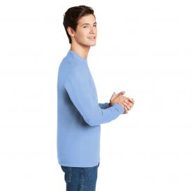 Hanes 5586 Authentic 100% Cotton Long Sleeve T-Shirt - Light Blue