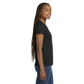 Gildan 5V00L Ladies Heavy Cotton V-Neck T-Shirt - Black
