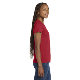 Gildan 5V00L Ladies Heavy Cotton V-Neck T-Shirt - Red