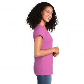 Gildan 64V00L Softstyle Junior Fit V-Neck T-Shirt - Azalea