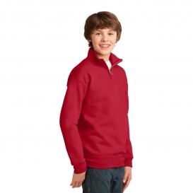 Jerzees 995Y Youth 1/4-Zip Cadet Collar Sweatshirt - True Red