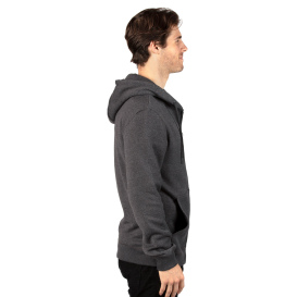 Threadfast 320Z Unisex Triblend Full-Zip Light Hoodie - Charcoal Heather