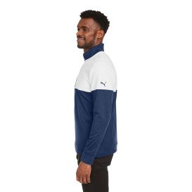 PUMA Golf 595803 Cloudspun Warm Up Quarter-Zip - Peacoat/Bright White