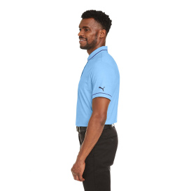 PUMA Golf 599117 Cloudspun Monarch Polo - Placid Blue Heather/Navy Blazer