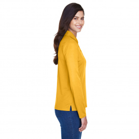 Core 365 78192 Ladies Pinnacle Performance Long Sleeve Pique Polo - Campus Gold