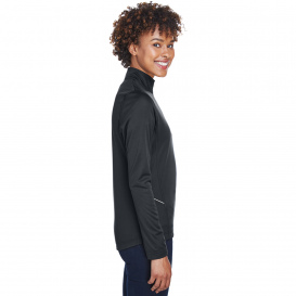 UltraClub 8230L Ladies Cool & Dry Sport Quarter-Zip Pullover - Black