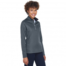 UltraClub 8230L Ladies Cool & Dry Sport Quarter-Zip Pullover - Charcoal