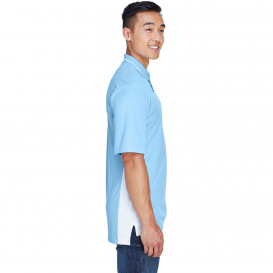 UltraClub 8406 Men\'s Cool & Dry Sport Two-Tone Polo - Columbia Blue/White