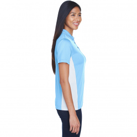 UltraClub 8406L Ladies Cool & Dry Sport Two-Tone Polo - Columbia Blue/White