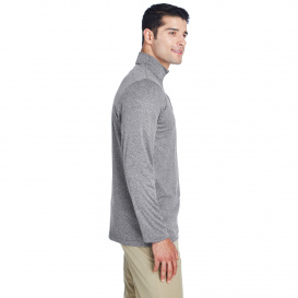 UltraClub 8618 Men\'s Cool & Dry Heathered Performance 1/4-Zip - Charcoal Heather