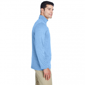UltraClub 8618 Men\'s Cool & Dry Heathered Performance 1/4-Zip - Columbia Blue Heather