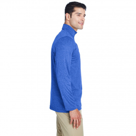 UltraClub 8618 Men\'s Cool & Dry Heathered Performance 1/4-Zip - Royal Heather