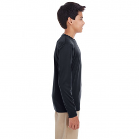 UltraClub 8622Y Youth Cool & Dry Performance Long Sleeve Top - Black