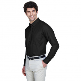 Core 365 88193T Men\'s Tall Operate Long-Sleeve Twill Shirt - Black