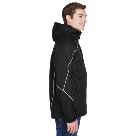 North End 88196 Men\'s Angle 3-in-1 Jacket with Bonded Fleece Liner - Black