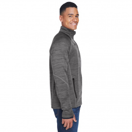 North End 88697 Men\'s Flux Melange Bonded Fleece Jacket - Carbon/Black