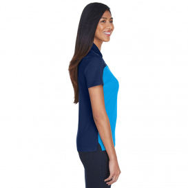 Core 365 CE101W Ladies Balance Colorblock Performance Pique Polo - Electric Blue/Classic Navy