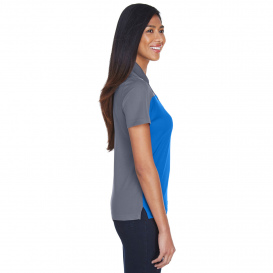 Core 365 CE101W Ladies Balance Colorblock Performance Pique Polo - True Royal/Carbon